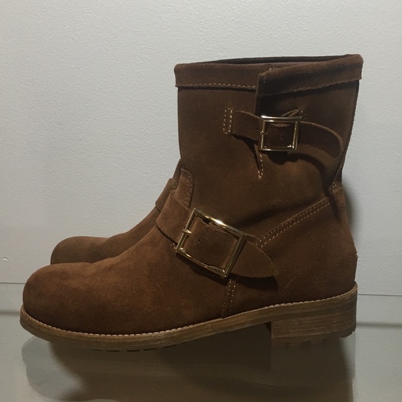 7.5/8JIMMY CHOO Like New Whiskey Suede Youth Boot - Picture 3 of 6